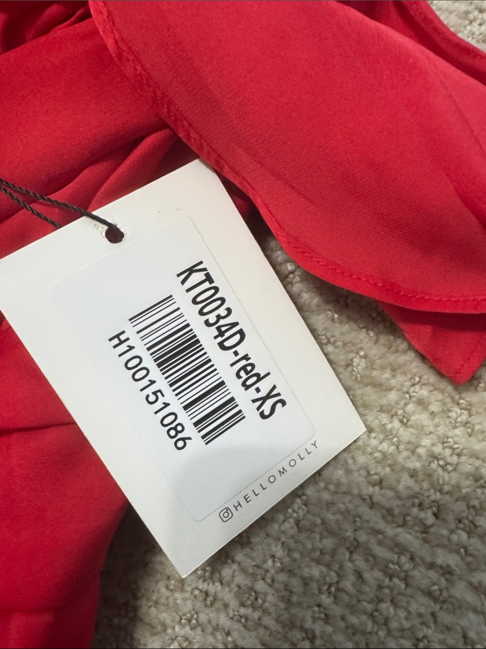 Hello Molly Red One-Shoulder Ruffle Midi Dress - Picture 6 of 7
